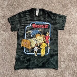 GREEN GILDAN TIE DYE "EXORCIST" GRAPHIC TEE